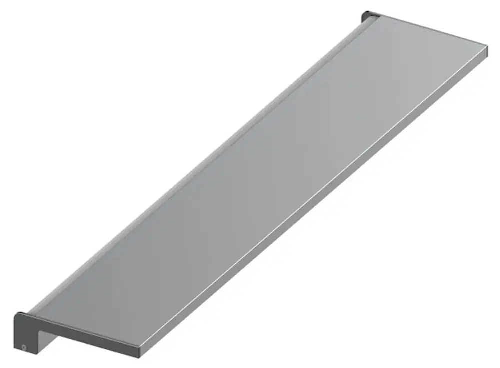 Keuco Aufsatzleuchte in silber/chrom mit flacher, länglicher Form, montiert mit seitlicher Halterung, für die Beleuchtung in Wohn- oder Geschäftsräumen.